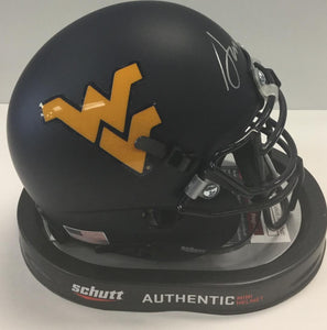 David Long West Virginia Mountaineers Signed WVU Navy Mini Helmet