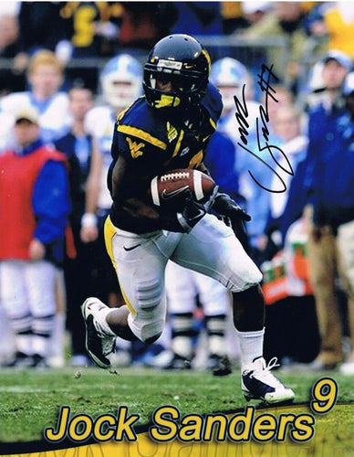 wvu football, jock sanders autograph