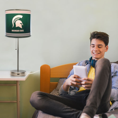 Michigan State Spartans Chrome Lamp