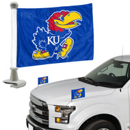 Kansas Jayhawks Team Ambassador Car Flags Set of 2