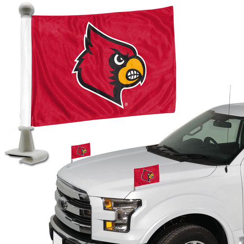 Louisville Cardinals Team Ambassador Car Flags Set of 2