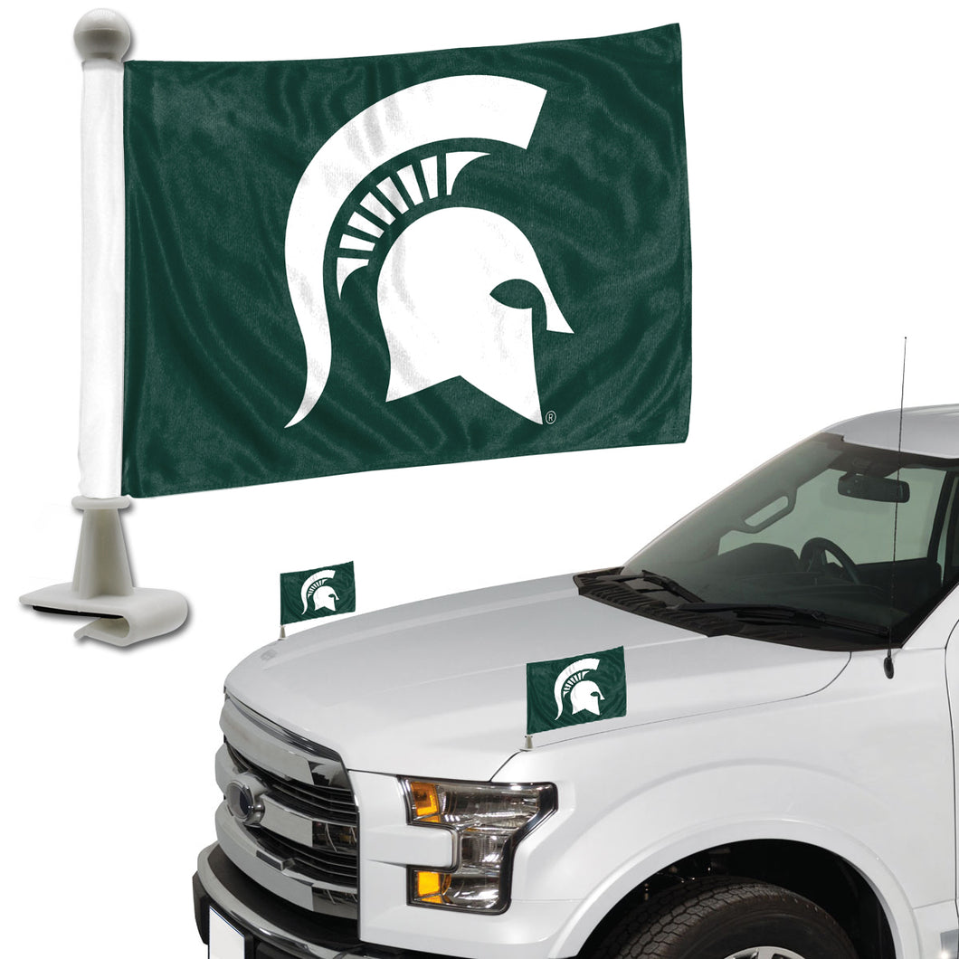 Michigan State Spartans Team Ambassador Car Flags Set of 2