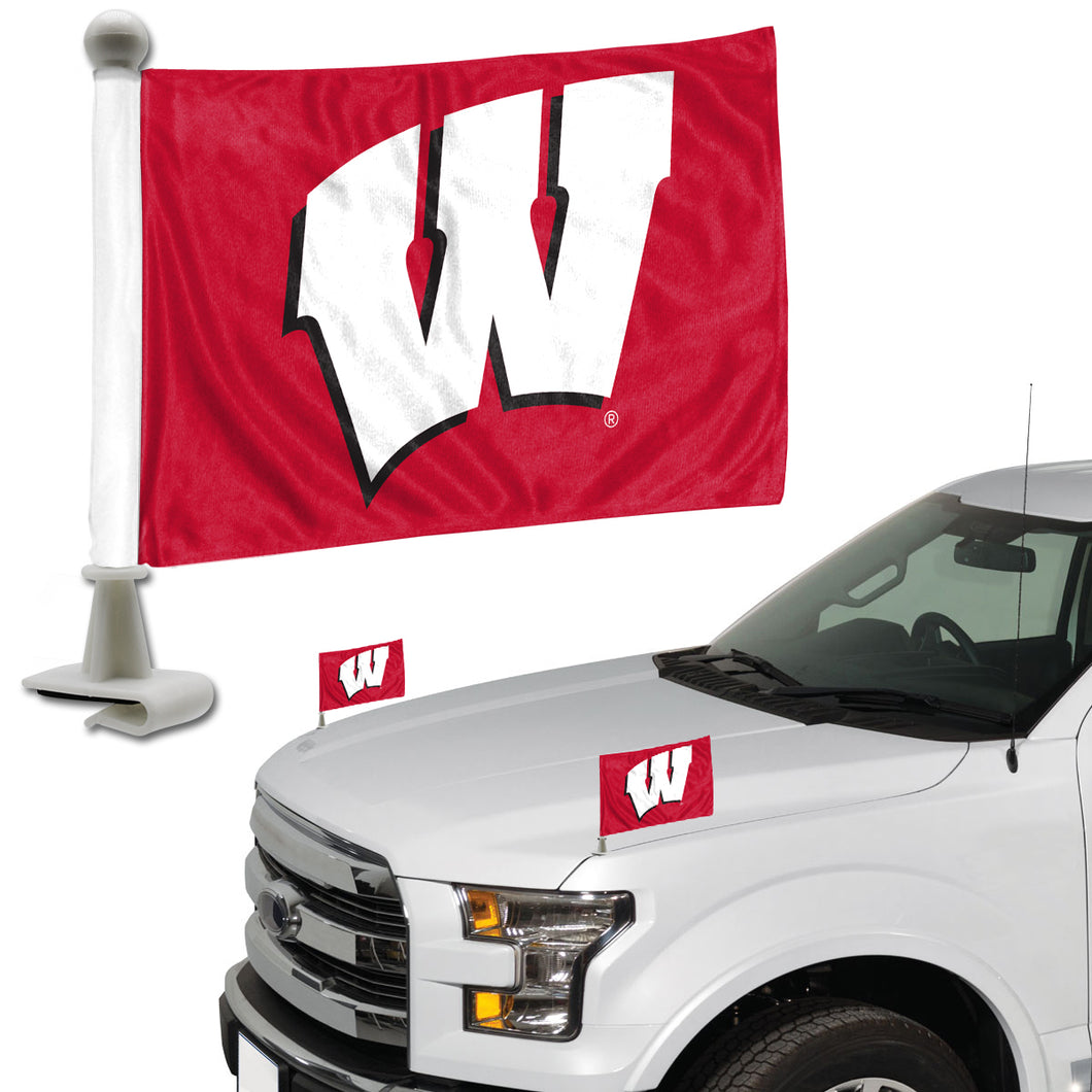 Wisconsin Team Ambassador Car Flags Set of 2