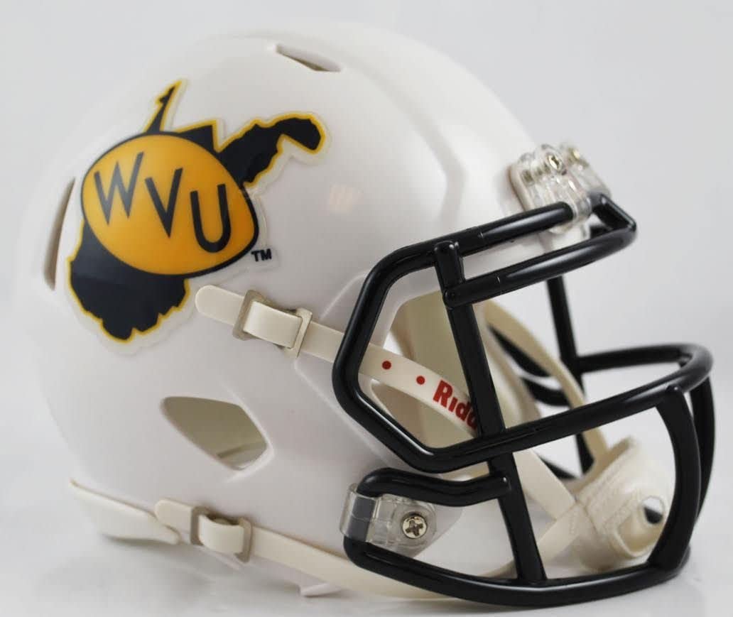West Virginia Mountaineers Speed Mini Helmet with Throwback Logo West Virginia Mountaineers Speed Mini Helmet with Throwback Logo