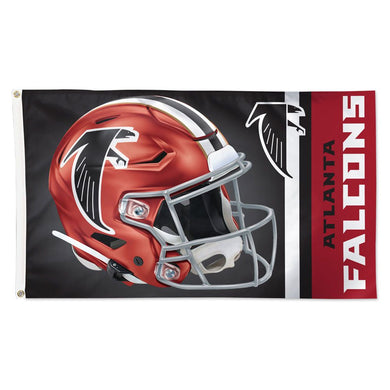 Atlanta Falcons Helmet Wordmark Deluxe Flag - 3'x5'