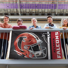 Atlanta Falcons Helmet Wordmark Deluxe Flag - 3'x5'