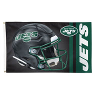 New York Jets Helmet Wordmark Deluxe Flag - 3'x5'