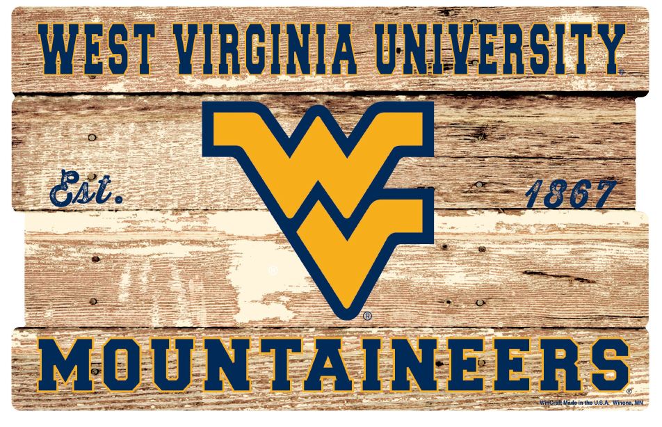 West Virginia Mountaineers Wood Plank Sign 19