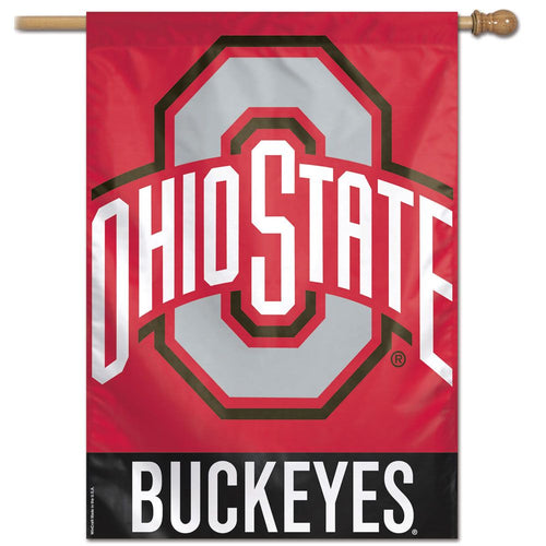 Ohio State Buckeyes Wordmark Vertical Flag - 28