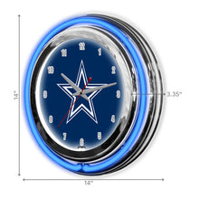 Dallas Cowboys Neon Clock - 14"