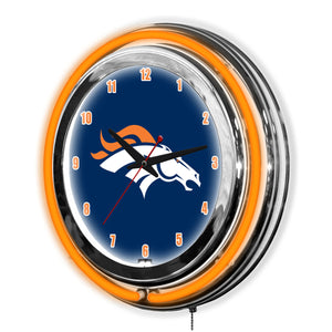 Denver Broncos Neon Clock - 14"