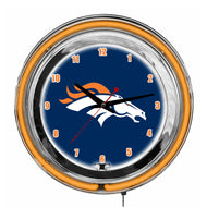 Denver Broncos Neon Clock - 14"