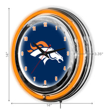 Denver Broncos Neon Clock - 14"