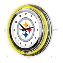 Pittsburgh Steelers Neon Clock - 14"