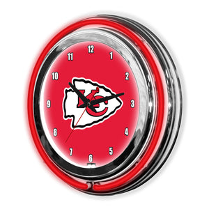 Kansas City Chiefs Neon Clock - 14"