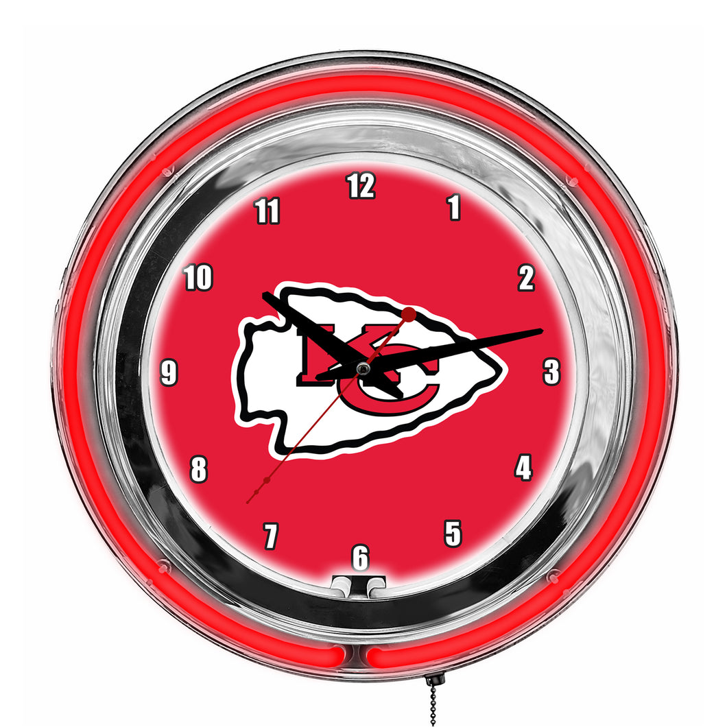 Kansas City Chiefs Neon Clock - 14