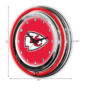 Kansas City Chiefs Neon Clock - 14"