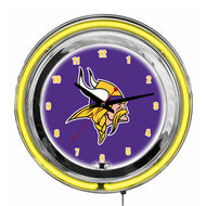 Minnesota Vikings Neon Clock - 14"