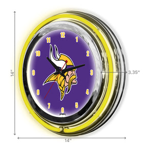 Minnesota Vikings Neon Clock - 14"