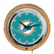 Miami Dolphins Neon Clock - 14"