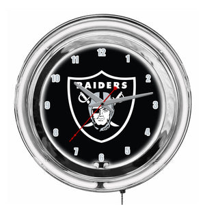 Las Vegas Raiders Neon Clock - 14"