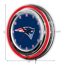 New England Patriots Neon Clock - 14"