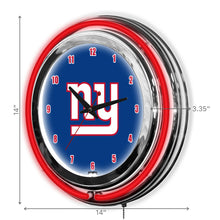 New York Giants Neon Clock - 14"