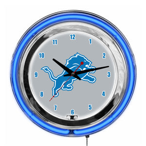 Detroit Lions Neon Clock - 14"