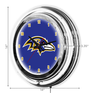 Baltimore Ravens Neon Clock - 14"
