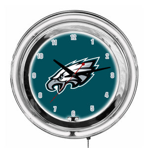 Philadelphia Eagles Neon Clock - 14"