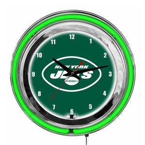 New York Jets Neon Clock - 14"