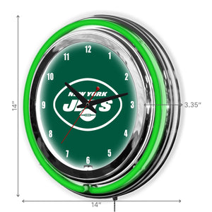 New York Jets Neon Clock - 14"