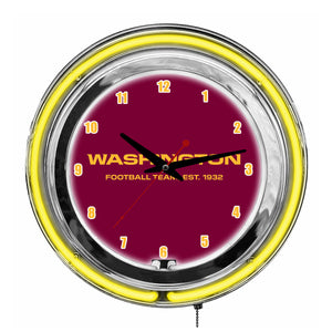 Washington Football Team Neon Clock - 14"