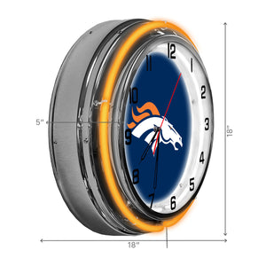 Denver Broncos Neon Clock - 18"