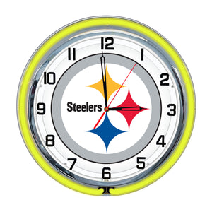 Pittsburgh Steelers Neon Clock - 18"