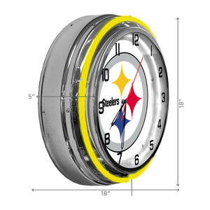 Pittsburgh Steelers Neon Clock - 18"