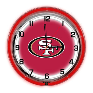 San Francisco 49ers Neon Clock - 18"
