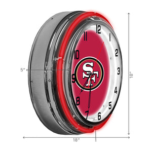 San Francisco 49ers Neon Clock - 18"
