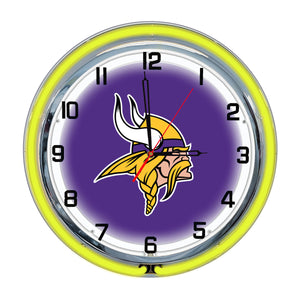 Minnesota Vikings Neon Clock - 18"