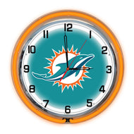 Miami Dolphins Neon Clock - 18"