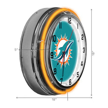 Miami Dolphins Neon Clock - 18"