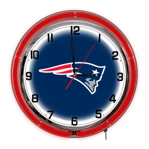 New England Patriots Neon Clock - 18"