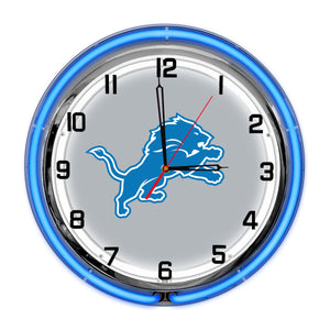 Detroit Lions Neon Clock - 18"