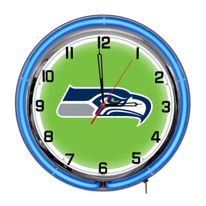 Seattle Seahawks Neon Clock - 18"