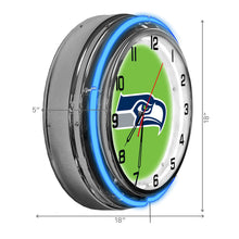 Seattle Seahawks Neon Clock - 18"
