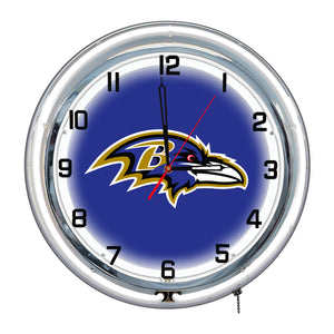Baltimore Ravens Neon Clock - 18"