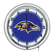 Baltimore Ravens Neon Clock - 18"