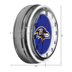 Baltimore Ravens Neon Clock - 18"