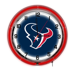 Houston Texans Neon Clock - 18"