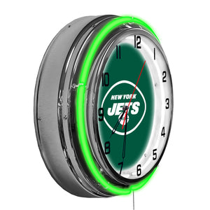 New York Jets Neon Clock - 18"